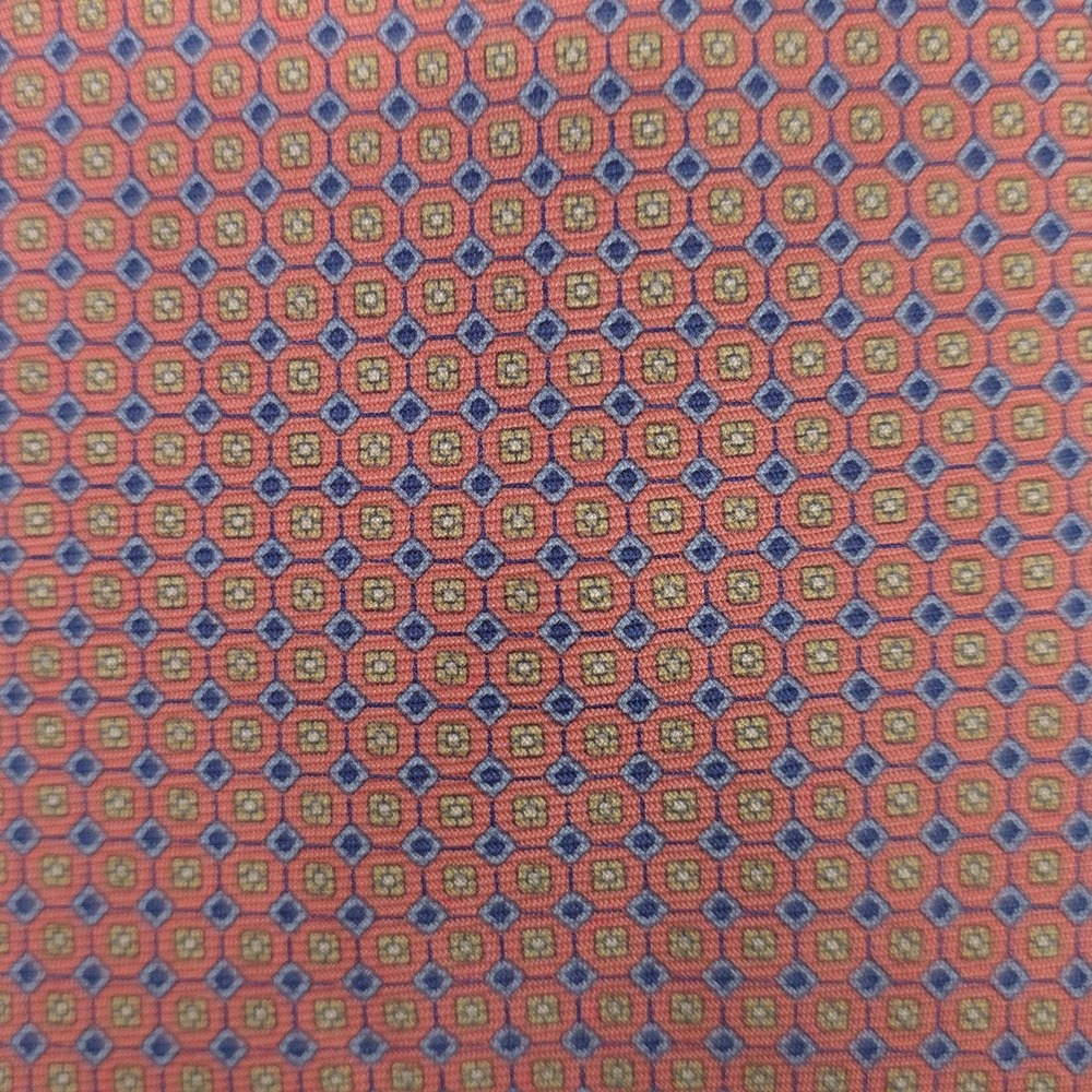 Brooks Brothers Tie Mens One Size Pink Silk Geometric Makers USA Italy Woven 60" - Picture 3 of 7
